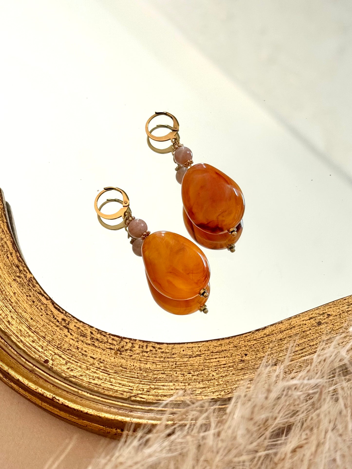 Boucles d'oreilles orange Solène