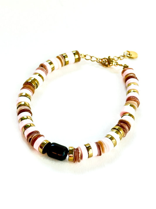 Bracelet Rose perles Heishi