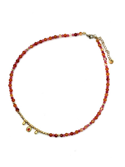 Collier Ada orange et doré