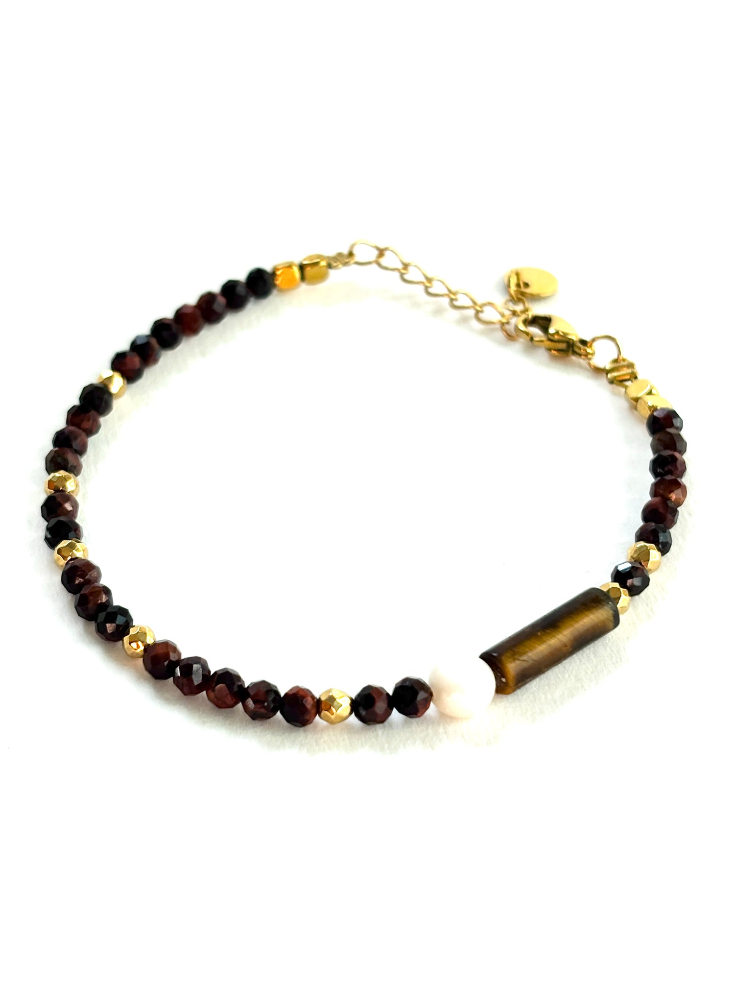 Bracelet Charli marron et perle d'eau douce