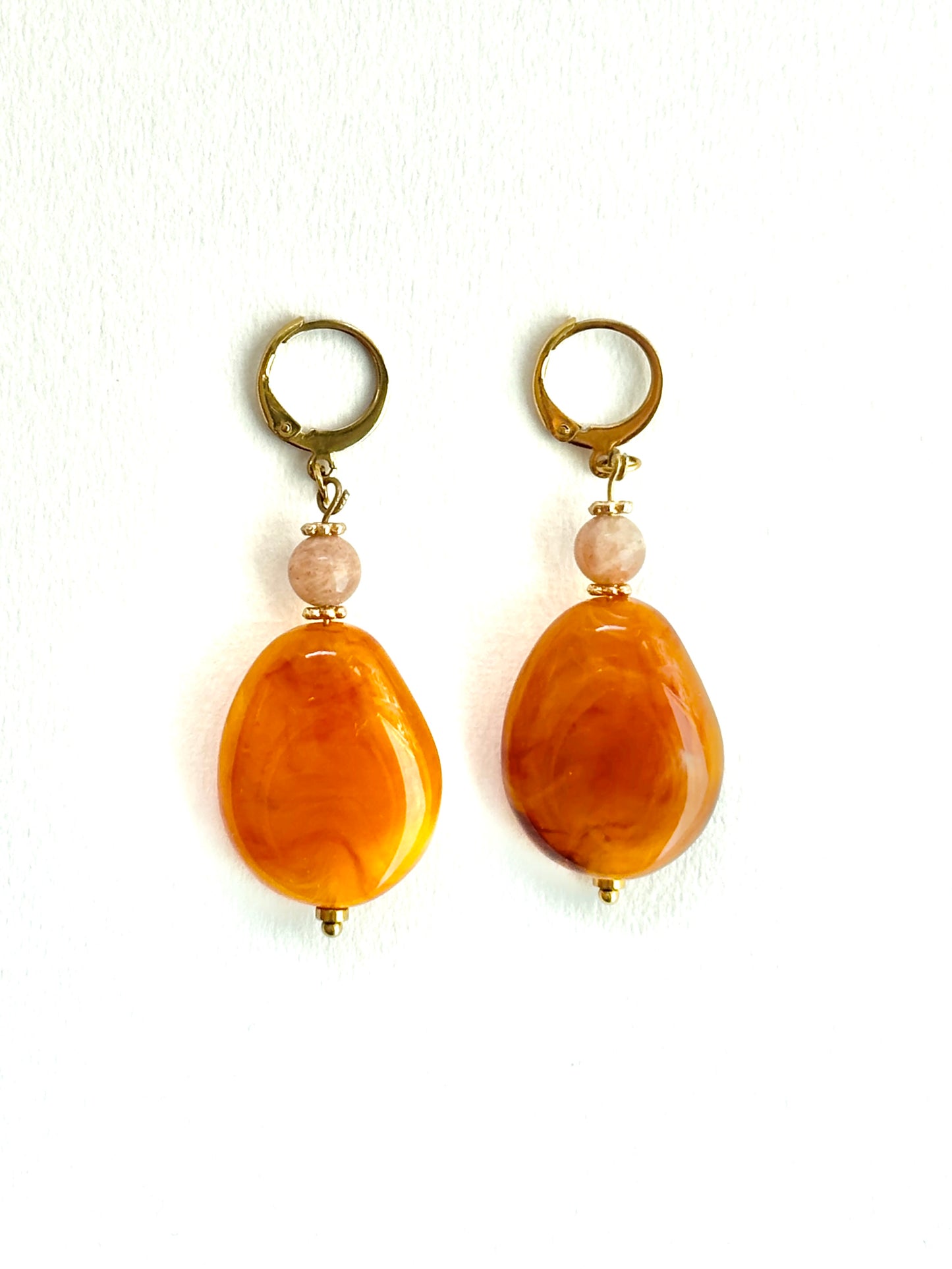 Boucles d'oreilles orange Solène
