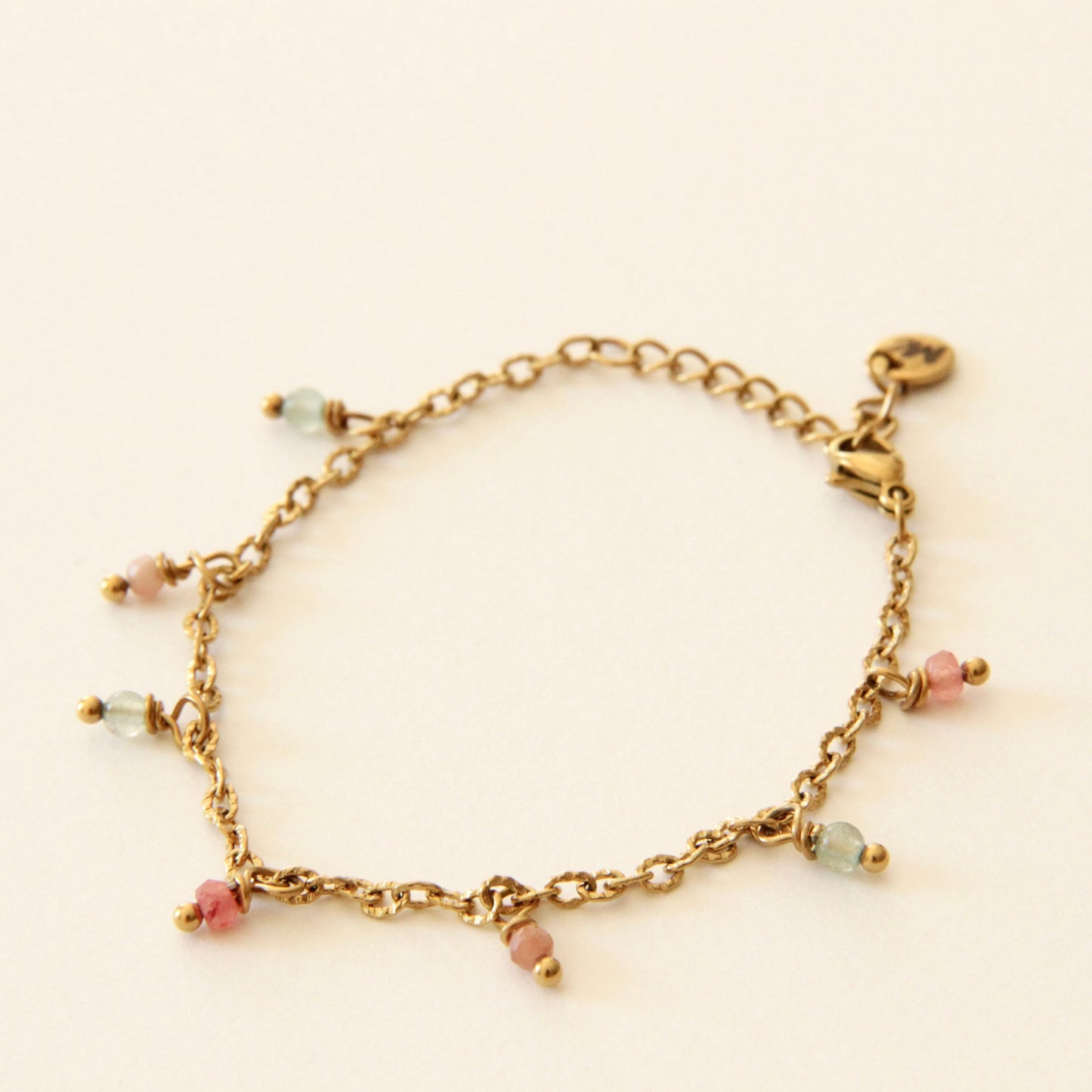Bracelet Pampille, en acier inoxydable et perles 