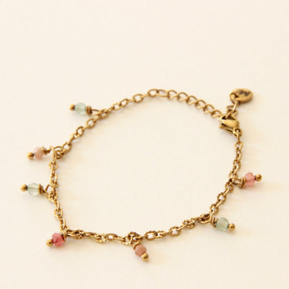 Bracelet Pampille, en acier inoxydable et perles 