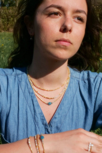 Collier Rivage, pierres d'Amazonite